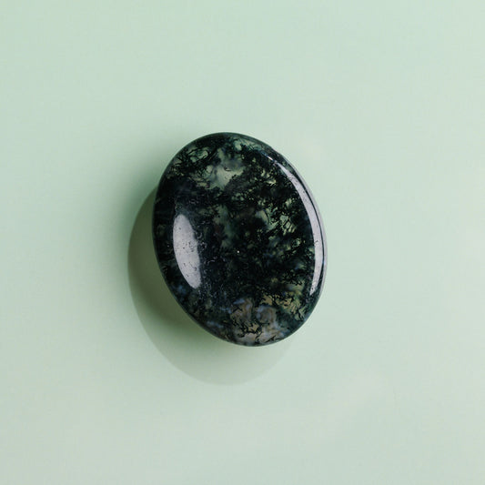 Moss Agate Worry Stone