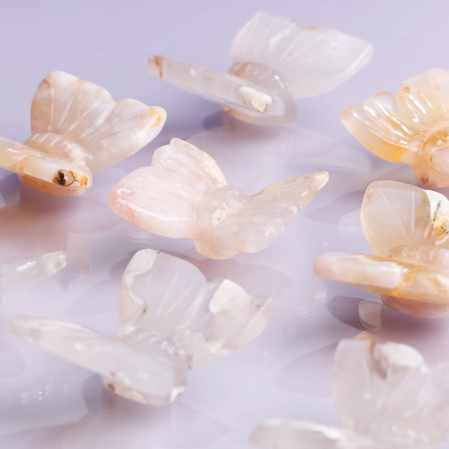 Sakura Flower Agate Butterfly