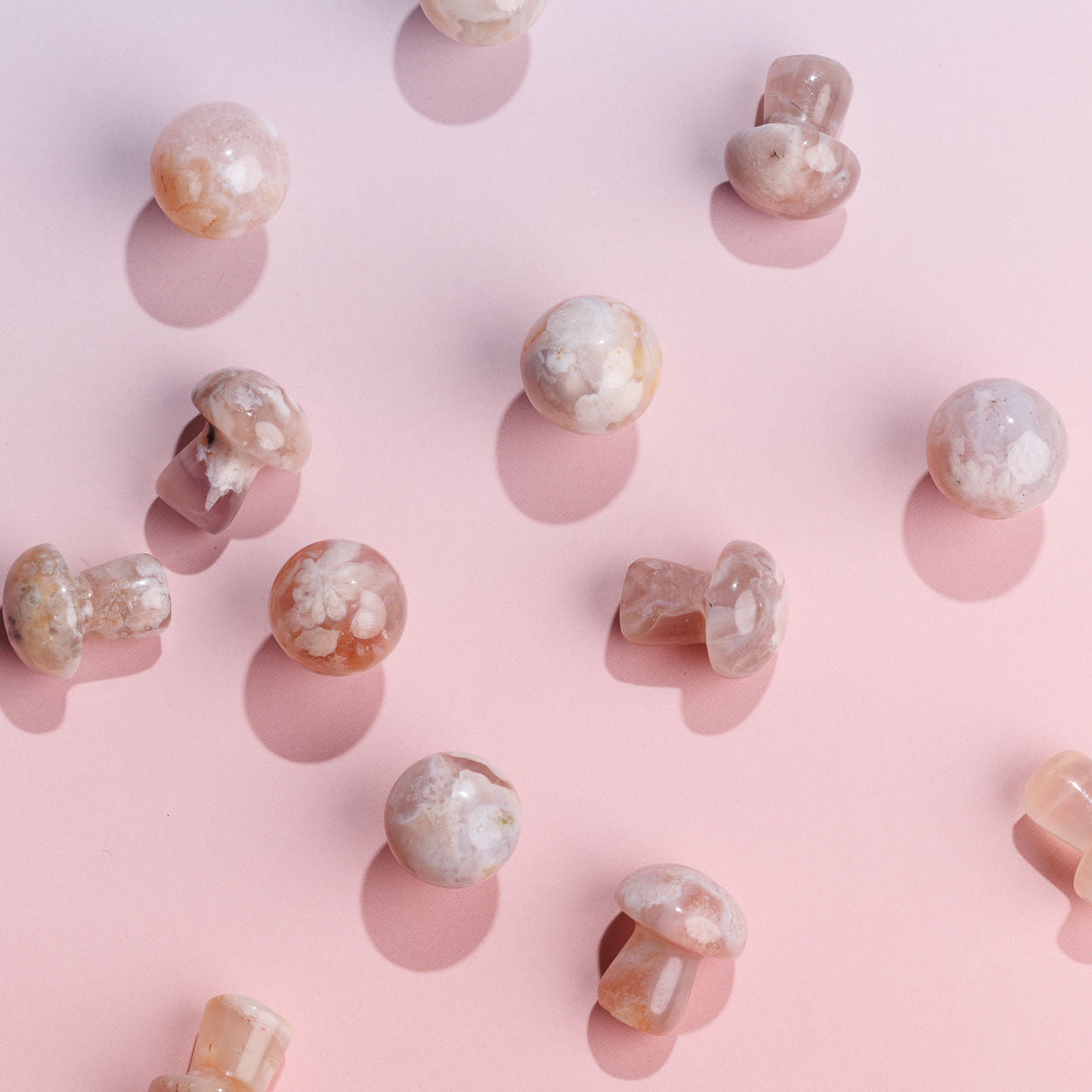 Sakura Flower Agate Mini Mushroom