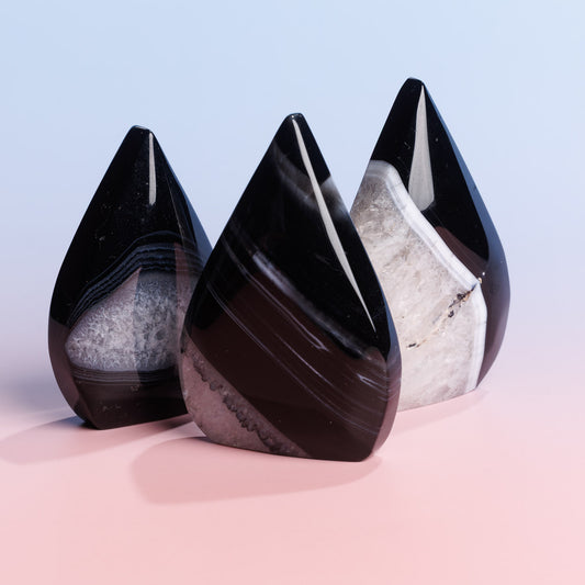 Black Stripe Agate Flame