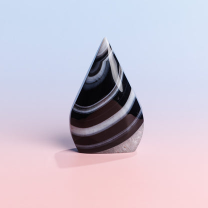Black Stripe Agate Flame