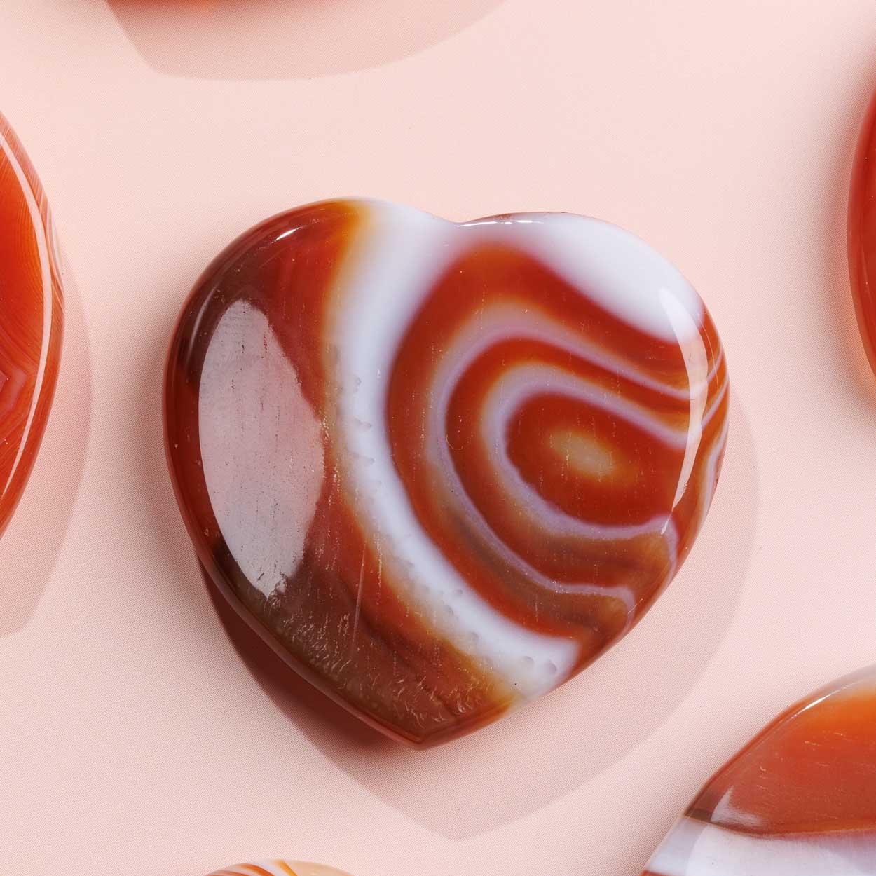 Carnelian Heart-Shaped Worry Stone