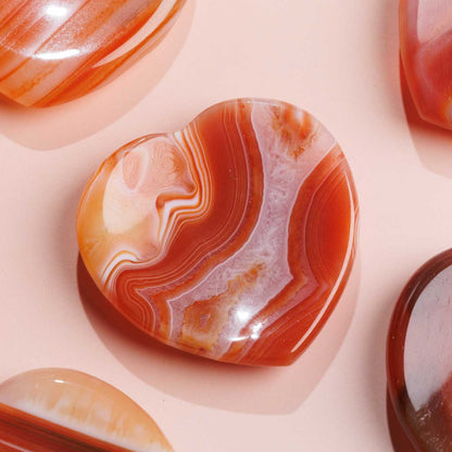 Carnelian Heart-Shaped Worry Stone