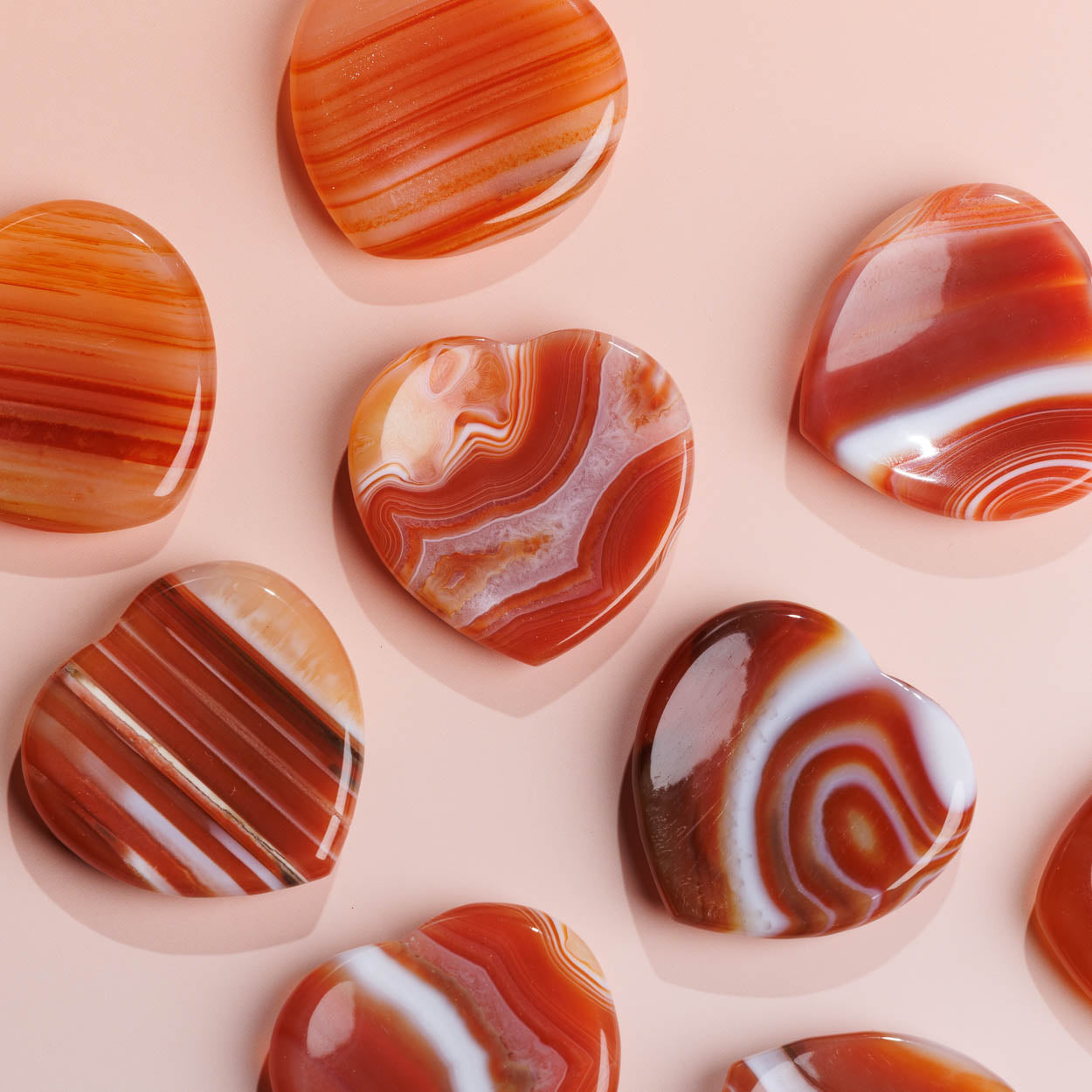 Carnelian Heart-Shaped Worry Stone
