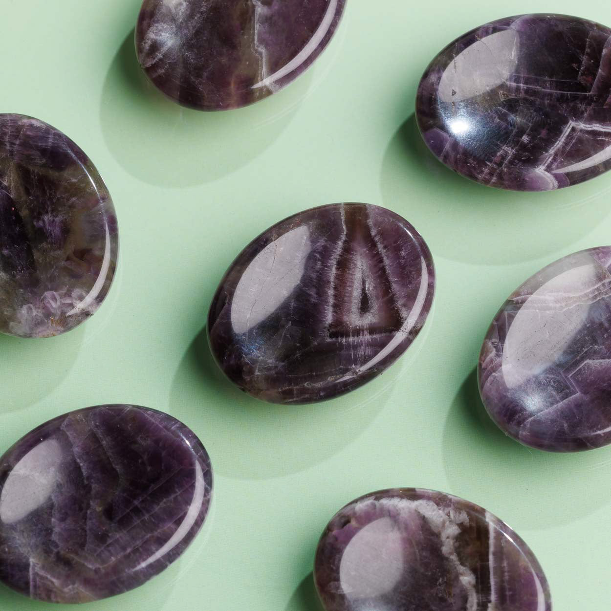 Chevron Amethyst Worry Stone