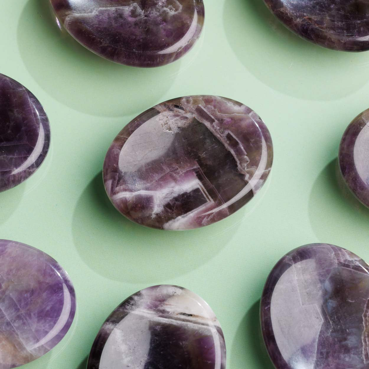 Chevron Amethyst Worry Stone