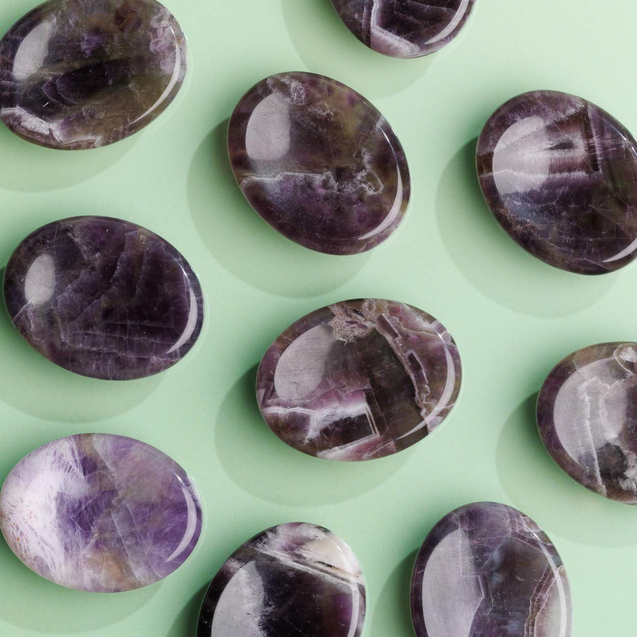 Chevron Amethyst Worry Stone