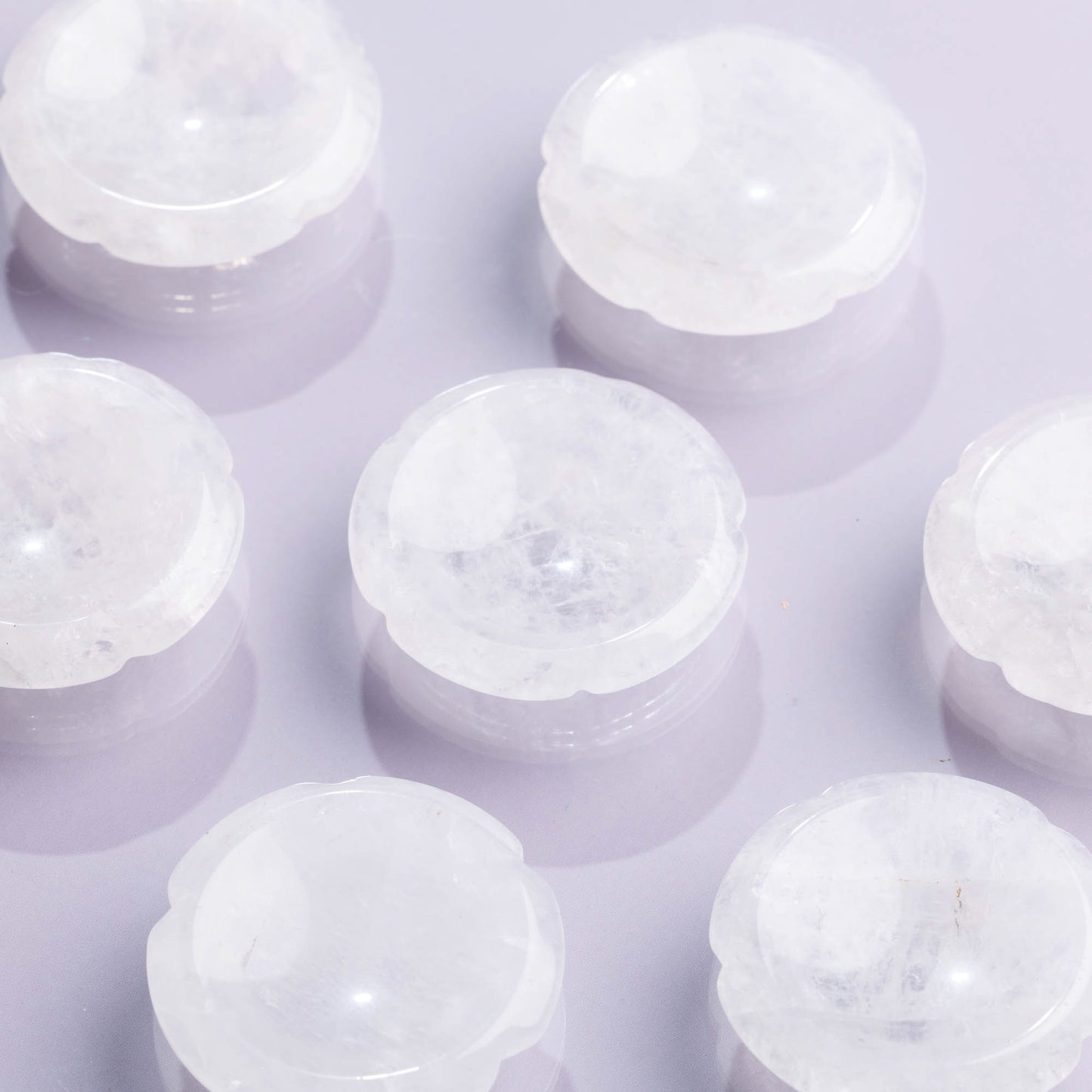 Clear Quartz Flower Sphere Stand