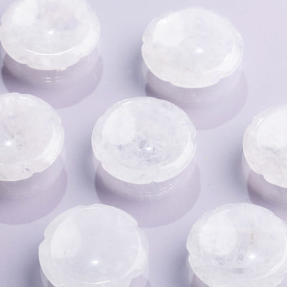 Clear Quartz Flower Sphere Stand