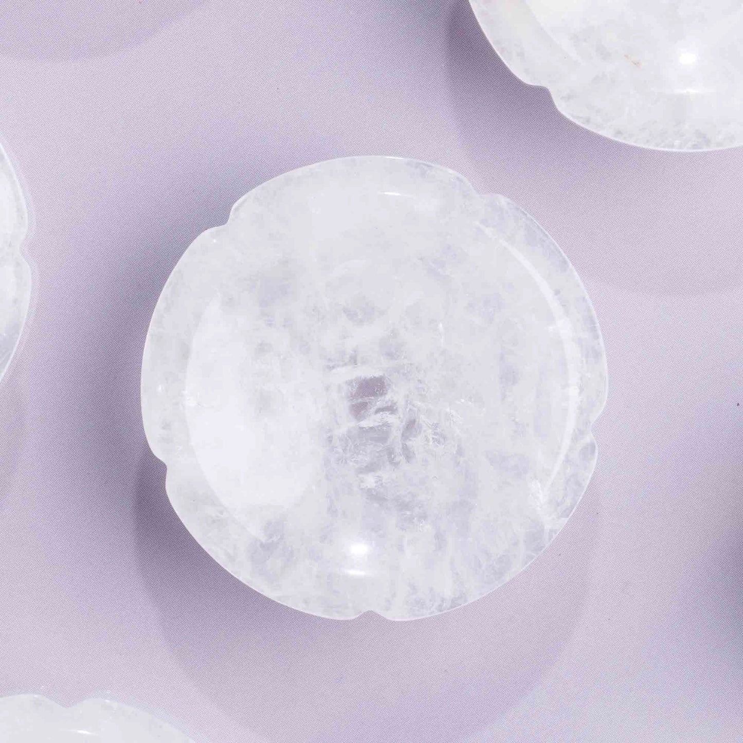 Clear Quartz Flower Sphere Stand