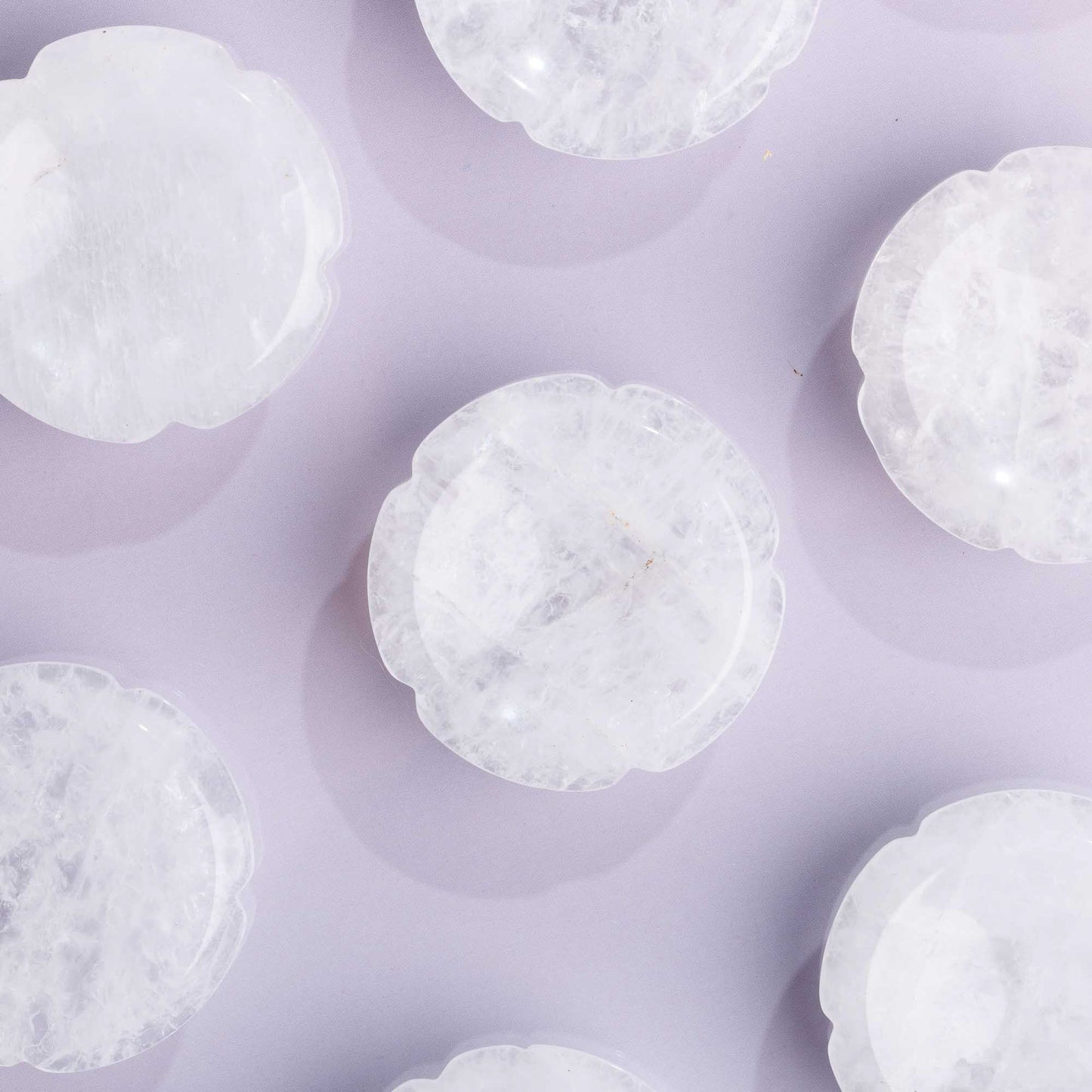 Clear Quartz Flower Sphere Stand