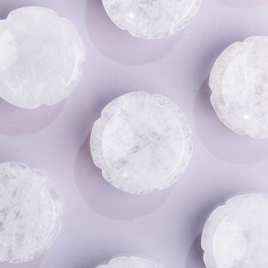 Clear Quartz Flower Sphere Stand