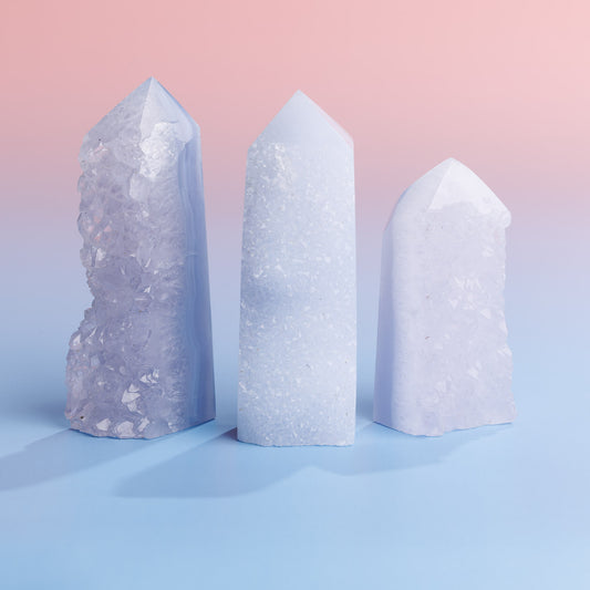 Blue Chalcedony Druzy Tower