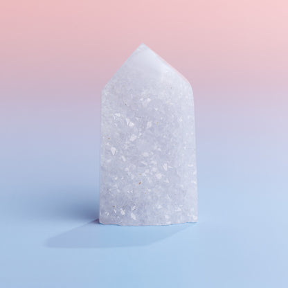 Blue Chalcedony Druzy Tower