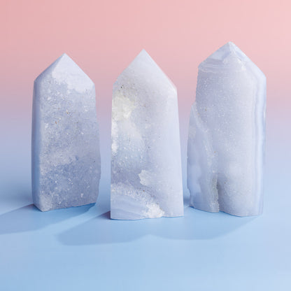 Blue Chalcedony Druzy Tower