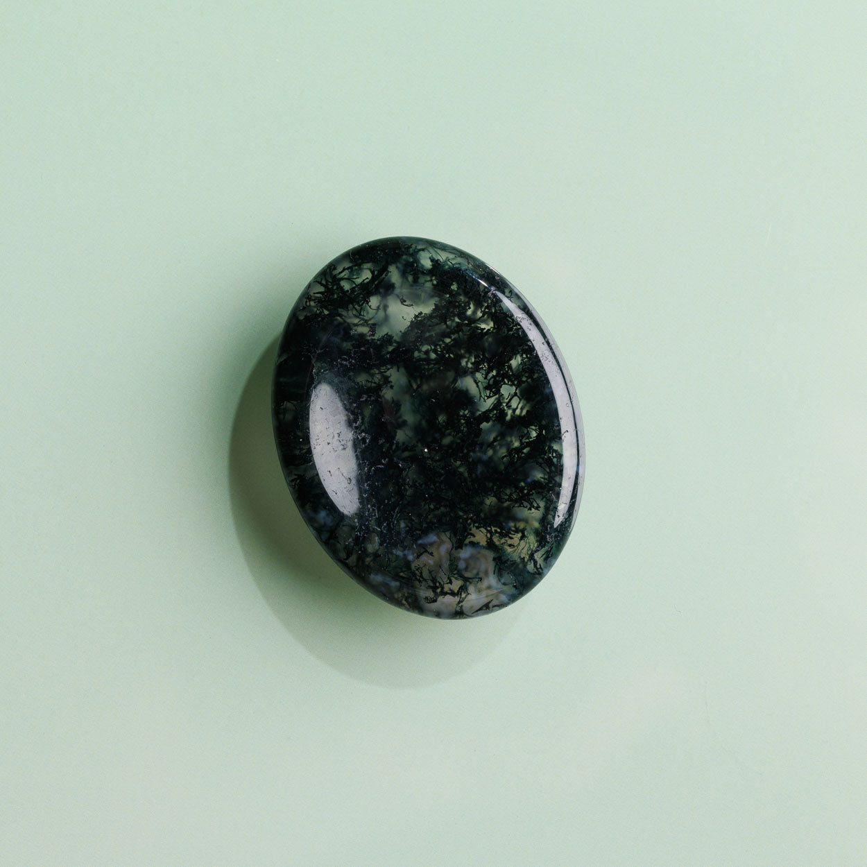 Moss Agate Worry Stone