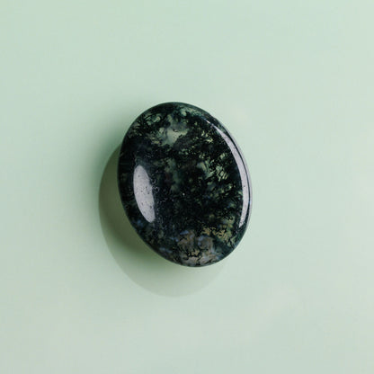 Moss Agate Worry Stone