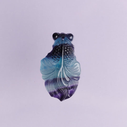 Rainbow Fluorite Goldfish Pendant