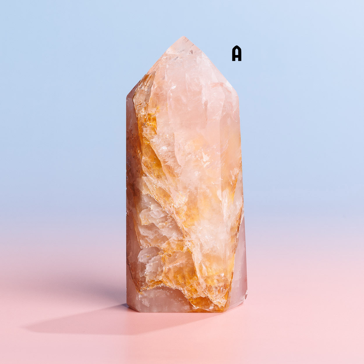 Rose Quartz with Golden Healer Tower
