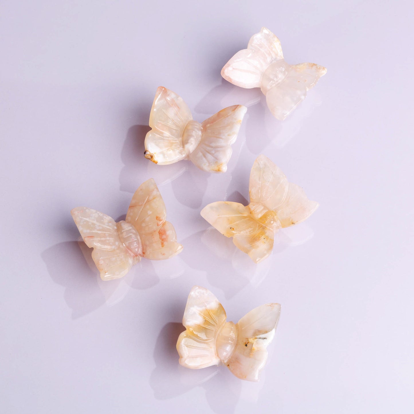 Sakura Flower Agate Butterfly