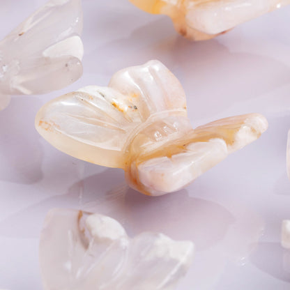 Sakura Flower Agate Butterfly