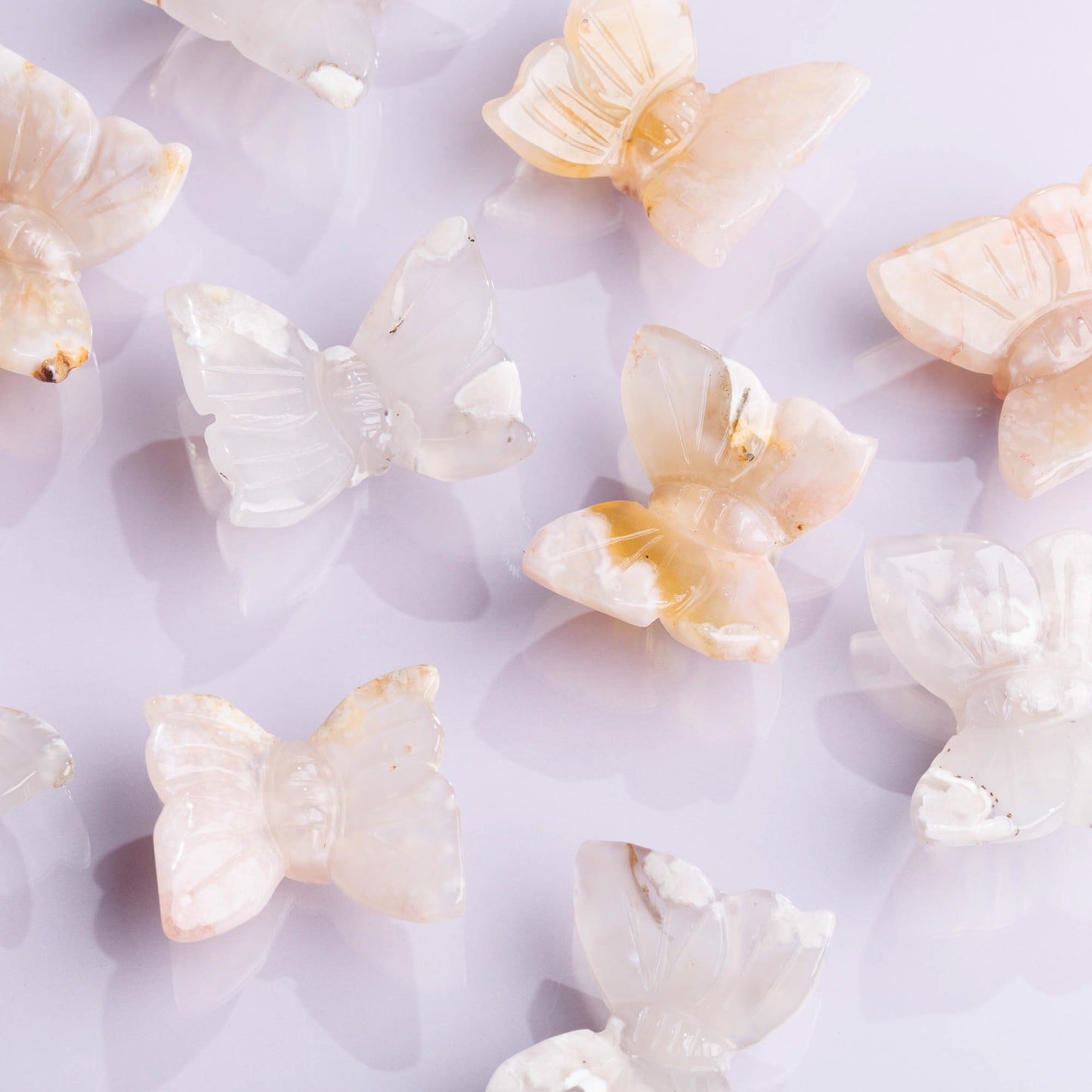 Sakura Flower Agate Butterfly