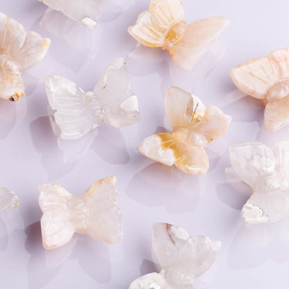 Sakura Flower Agate Butterfly