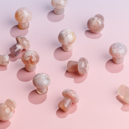 Sakura Flower Agate Mini Mushroom