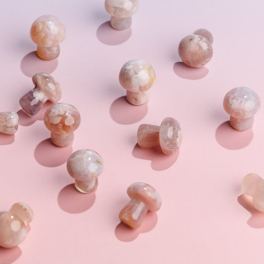 Sakura Flower Agate Mini Mushroom