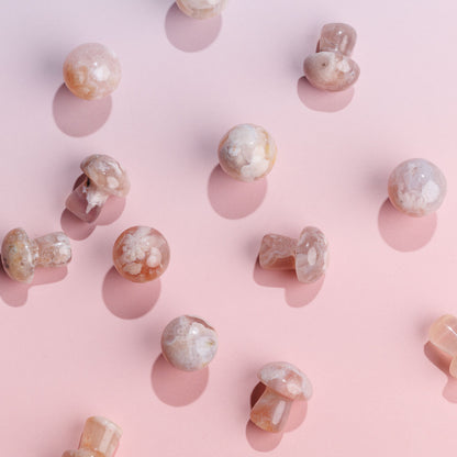 Sakura Flower Agate Mini Mushroom