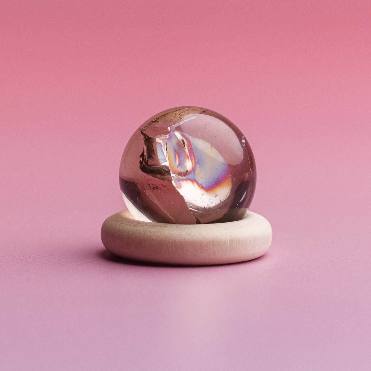 Smoky Quartz Mini Sphere With Rainbows